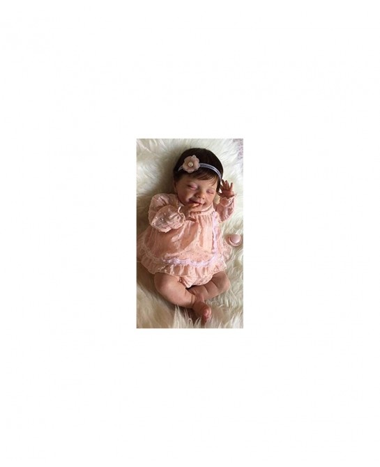 52CM Cute Alive Reborn Doll Sleeping Smile Baby Handmade Silicone Vinyl Look Real Soft Touch Cuddly Newborn Collectible Art D...