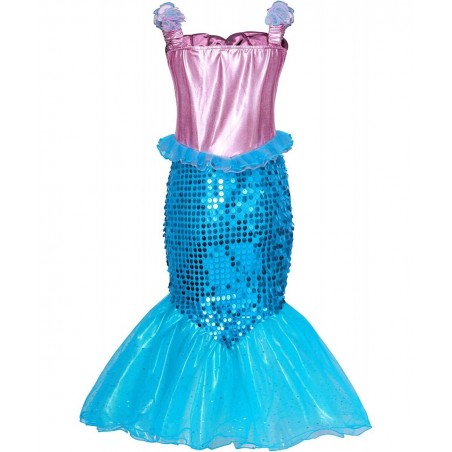 Mermaid Dress for Girls Halloween Mermaid Costume Birthday Party Dress Up Outftis with Accessories $45.74 Kids' Costumes