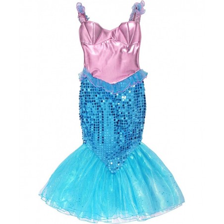 Mermaid Dress for Girls Halloween Mermaid Costume Birthday Party Dress Up Outftis with Accessories $45.74 Kids' Costumes
