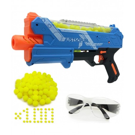 Blaster Gun with Protective Goggles and 100 Rounds for Boys and Girls Up to 110 FPS Compatible with Nerf Hyper Rounds Darts E...