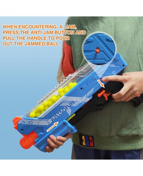 Blaster Gun with Protective Goggles and 100 Rounds for Boys and Girls Up to 110 FPS Compatible with Nerf Hyper Rounds Darts E...