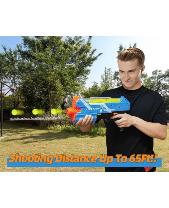Blaster Gun with Protective Goggles and 100 Rounds for Boys and Girls Up to 110 FPS Compatible with Nerf Hyper Rounds Darts E...