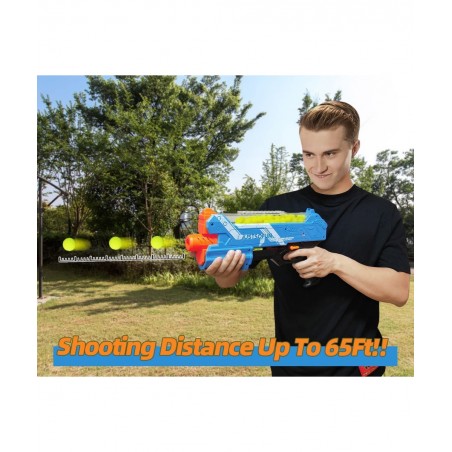 Blaster Gun with Protective Goggles and 100 Rounds for Boys and Girls Up to 110 FPS Compatible with Nerf Hyper Rounds Darts E...