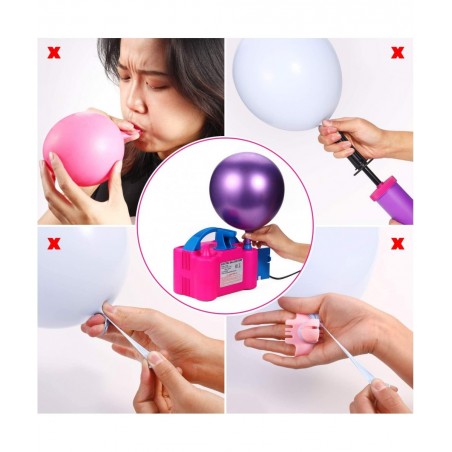 Electric Air Balloon Pump and Balloon Tying Tool in One 110V 600W Portable Dual Nozzles Electric Balloon Inflator for Party w...