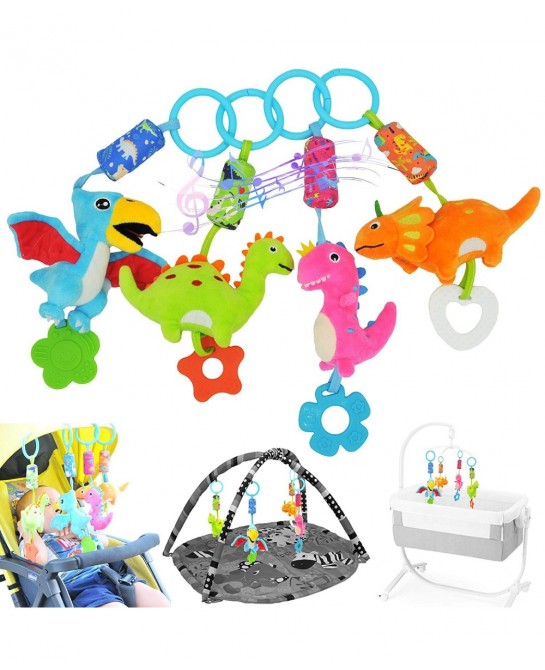 Baby Toys for 0 3 6 9 12 Months Soft Rattle Wind Chime Car Seat Crib Stroller Toys Dinosaur Baby Hanging Toys Birthday Christ...