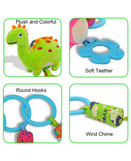 Baby Toys for 0 3 6 9 12 Months Soft Rattle Wind Chime Car Seat Crib Stroller Toys Dinosaur Baby Hanging Toys Birthday Christ...