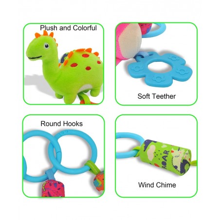 Baby Toys for 0 3 6 9 12 Months Soft Rattle Wind Chime Car Seat Crib Stroller Toys Dinosaur Baby Hanging Toys Birthday Christ...
