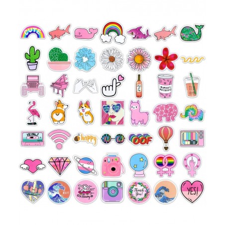 VSCO Stickers for Water Bottles 100 Pack Laptop Stickers Aesthetic Trendy Waterproof Vinyl Stickers for Skateboard Bike Cute ...