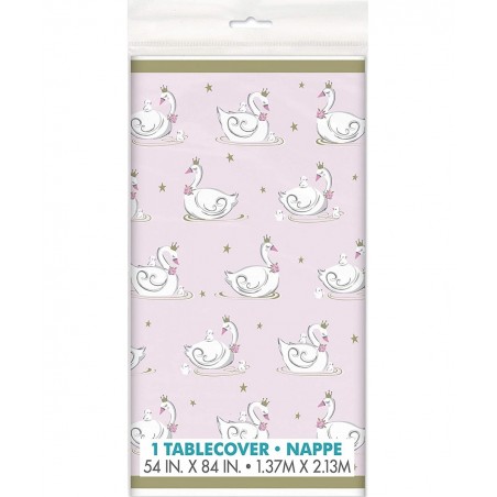 Swan Birthday Plastic Tablecover - 1 Pc $17.36 Kids' Party Tablecovers
