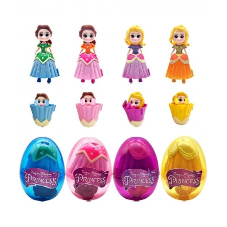 4 Pack Princess Jumbo Deformation Pre-Filled Easter Eggs with Toys Inside for Kids Girls Boys Gifts Easter Basket Stuffers Pa...