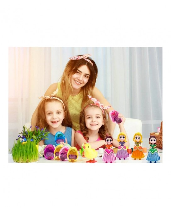 4 Pack Princess Jumbo Deformation Pre-Filled Easter Eggs with Toys Inside for Kids Girls Boys Gifts Easter Basket Stuffers Pa...