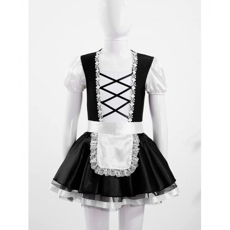 Kids Girls French Maid Costume Halloween Anime Maid Uniform Dress Fancy Cosplay Outfits $24.40 Kids' Costumes