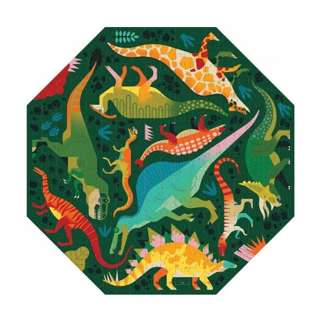 Mudpuppy’s Dinosaurs to Scale 300 Piece Octagon Shaped Puzzle Multi-Directional Artwork can be Pieced Together from Any Side ...