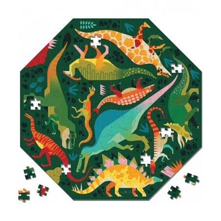 Mudpuppy’s Dinosaurs to Scale 300 Piece Octagon Shaped Puzzle Multi-Directional Artwork can be Pieced Together from Any Side ...