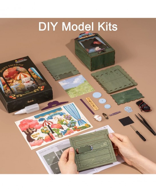 DIY Miniature Dollhouse Kits 3D Wooden Mini Model Tiny House Building Sets with Lights and Movable Furniture DIY Craft Gifts ...