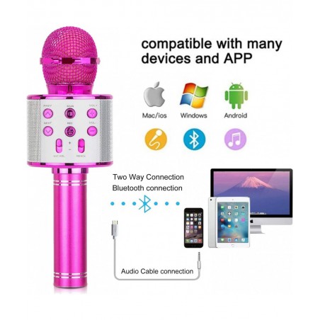 Christmas Toys Kids Girls Karaoke Microphone Wireless Bluetooth Karaoke Microphone for Kids Girls Singing Toys for 3-12 Year ...