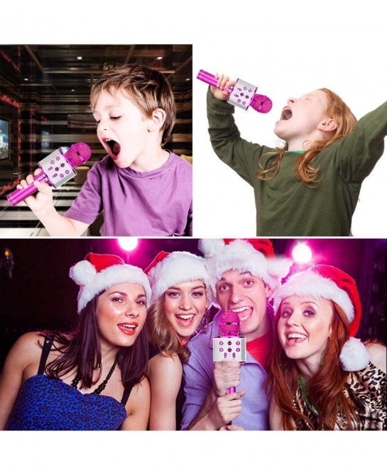 Christmas Toys Kids Girls Karaoke Microphone Wireless Bluetooth Karaoke Microphone for Kids Girls Singing Toys for 3-12 Year ...