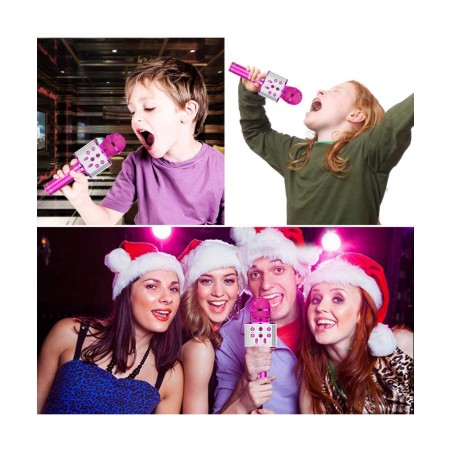 Christmas Toys Kids Girls Karaoke Microphone Wireless Bluetooth Karaoke Microphone for Kids Girls Singing Toys for 3-12 Year ...