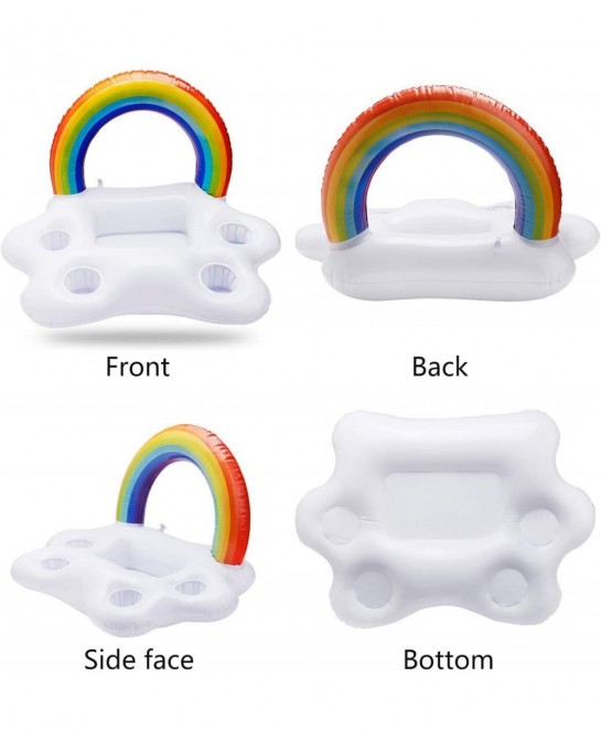 Inflatable Buffet Cup Holder Rainbow Cloud Pool Floats for Drink Fruit Donuts Pool rafts Accessories for Adults Kids Swimming...