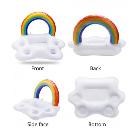 Inflatable Buffet Cup Holder Rainbow Cloud Pool Floats for Drink Fruit Donuts Pool rafts Accessories for Adults Kids Swimming...