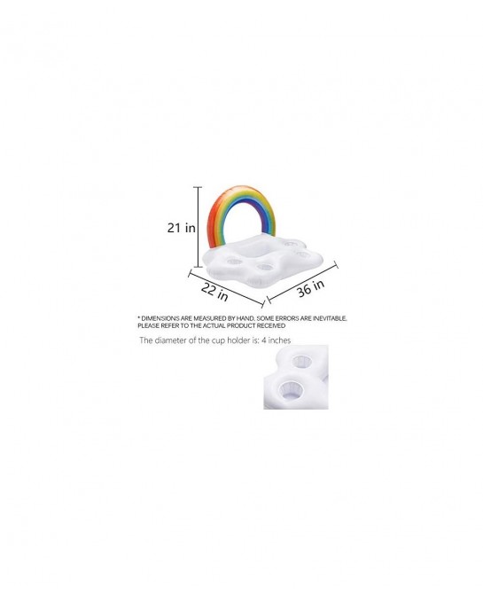 Inflatable Buffet Cup Holder Rainbow Cloud Pool Floats for Drink Fruit Donuts Pool rafts Accessories for Adults Kids Swimming...