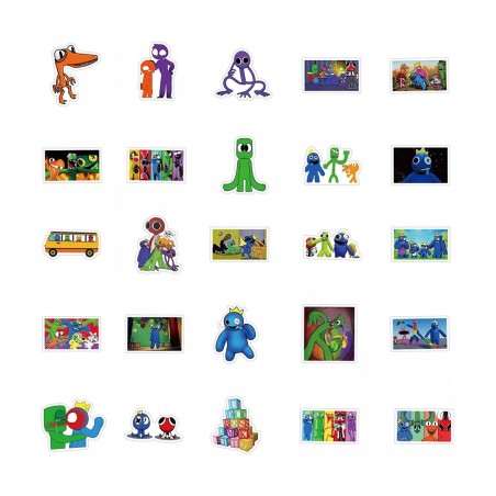Rainbow Friends Video Game Toy Stickers 60PCS Trendy Funny Cartoon Waterproof Vinyl Decors for Hydroflask Water Bottle Phone ...