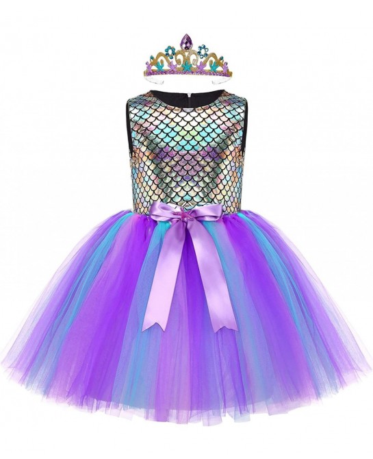 Mermaid Costume for Girls Little Mermaid Princess Tutu Dress for Girls Halloween Birthday Party Gifts $22.55 Kids' Costumes