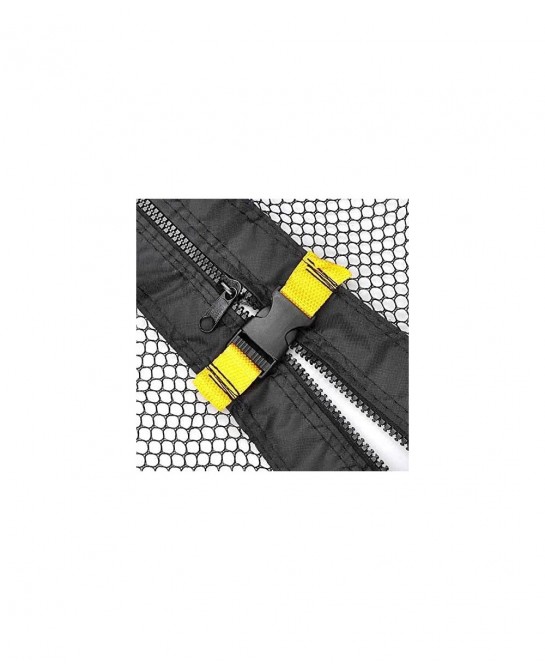 Durable Black 15’ Ft Trampoline Enclosure Safety Mesh Net 71” Ht Replacement Screen Netting Zip Strap Buckle Closure Polyeste...