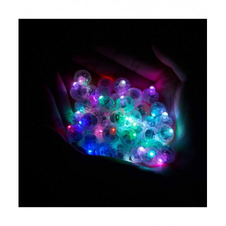 50 Pieces Multicolor LED Balloon Light Mini Round Ball Light Waterproof LED Flash Ball Lamp for Paper Lantern Bobo Balloon Di...
