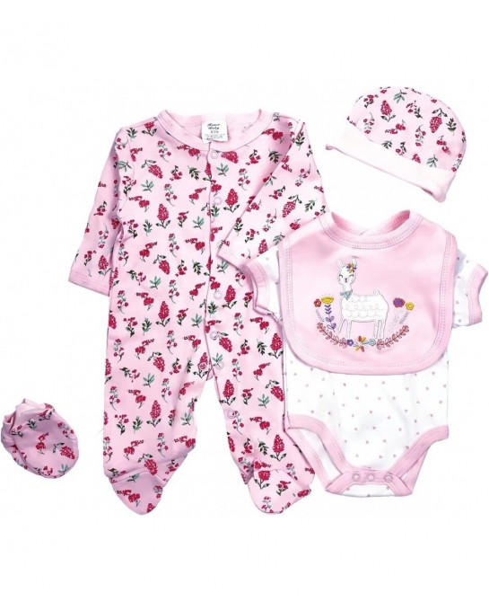 Reborn Baby Girl Clothes Fit 20-22 Inch Realistic Newborn Baby Doll Clothing Outfits Flower 5pcs Sets $29.24 Doll Accessories