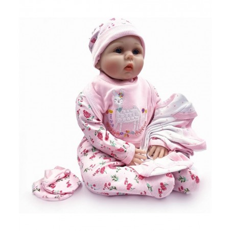 Reborn Baby Girl Clothes Fit 20-22 Inch Realistic Newborn Baby Doll Clothing Outfits Flower 5pcs Sets $29.24 Doll Accessories