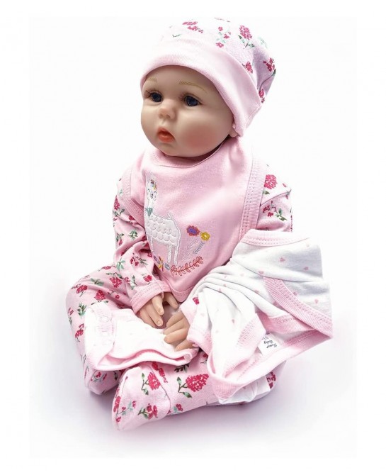 Reborn Baby Girl Clothes Fit 20-22 Inch Realistic Newborn Baby Doll Clothing Outfits Flower 5pcs Sets $29.24 Doll Accessories