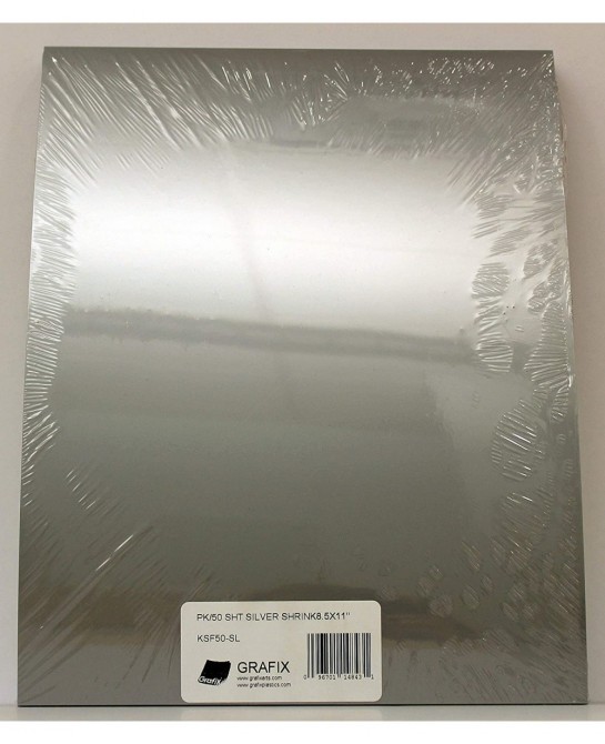Metallic Film 8.5 x 11” Pack of 50 – Silver Sheets Design Your Art and Shrink It to Create Jewelry Embellishments Paper Craft...