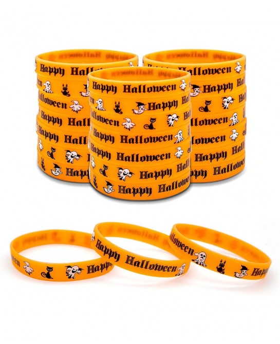 24 pcs Halloween Luminous Silicone Wristband for Kid Halloween Gifts Halloween Party Favor and Goodie Bag Fillers Supply. $15...