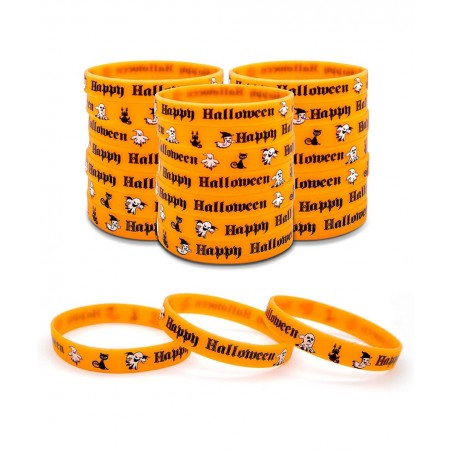 24 pcs Halloween Luminous Silicone Wristband for Kid Halloween Gifts Halloween Party Favor and Goodie Bag Fillers Supply. $15...