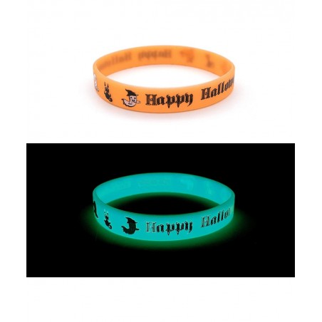 24 pcs Halloween Luminous Silicone Wristband for Kid Halloween Gifts Halloween Party Favor and Goodie Bag Fillers Supply. $15...