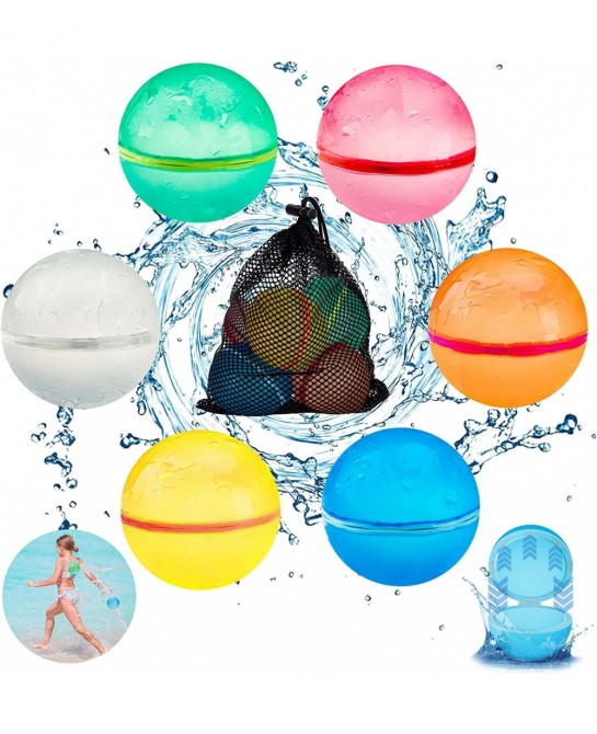 Reusable Water Balloons Quick Fill Self Sealing Refillable Water Bombs for Kids Adults Latex-Free Silicone Splash Water Ball ...