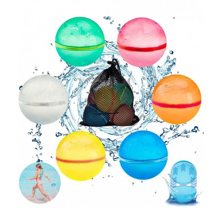Reusable Water Balloons Quick Fill Self Sealing Refillable Water Bombs for Kids Adults Latex-Free Silicone Splash Water Ball ...