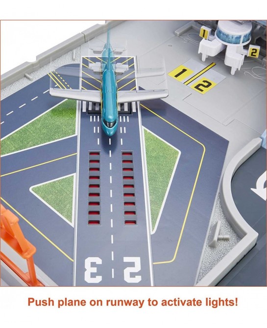 Action Drivers Airport Adventure & Action Drivers Fuel Station Playset for Kids 3 Years Old & Up with 1 1:64 Scale Vehicle Fi...