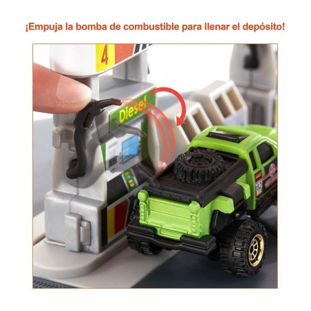 Action Drivers Airport Adventure & Action Drivers Fuel Station Playset for Kids 3 Years Old & Up with 1 1:64 Scale Vehicle Fi...