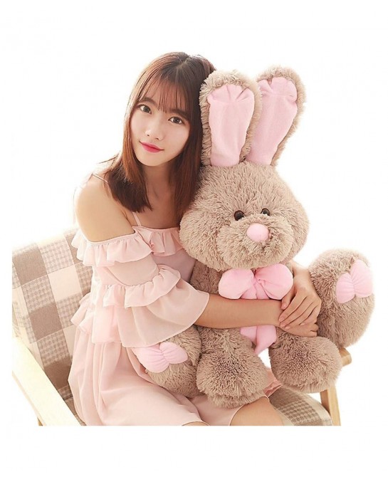 Big Stuffed Rabbit Bunny Stuffed Animal Toys Plush Pillow Gifts for Kids Girls Girlfriend Gray 27.5 inches $47.68 Stuffed Ani...