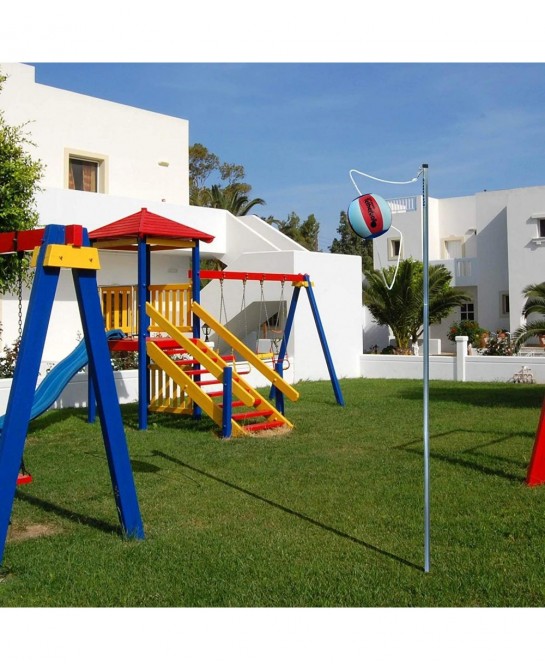 Portable Outdoor Red White and Blue Tetherball Set with Accessories (3-Piece Pole) Multi $98.48 Play Sets & Playground Equipment