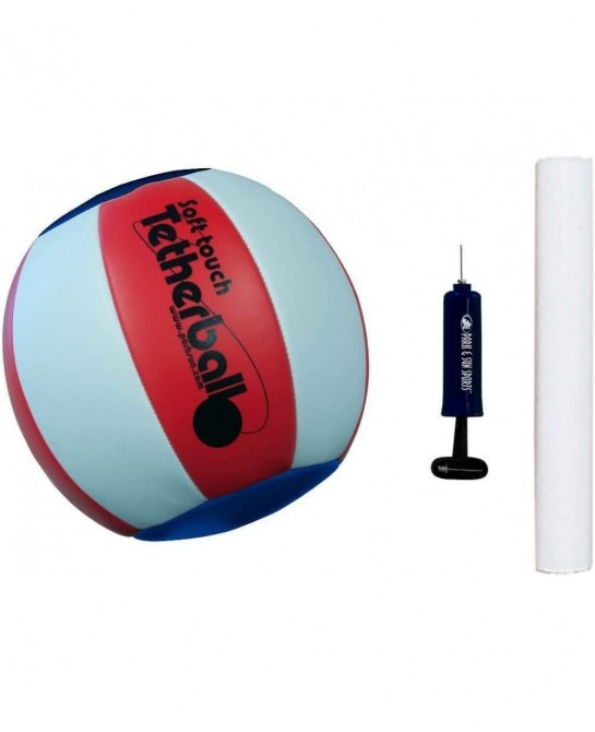 Portable Outdoor Red White and Blue Tetherball Set with Accessories (3-Piece Pole) Multi $98.48 Play Sets & Playground Equipment