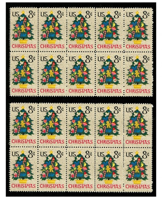 Vintage Needlepoint Christmas Tree Postage Stamps * Christmas Card Postage Stamps $24.74 Collectibles Display & Storage