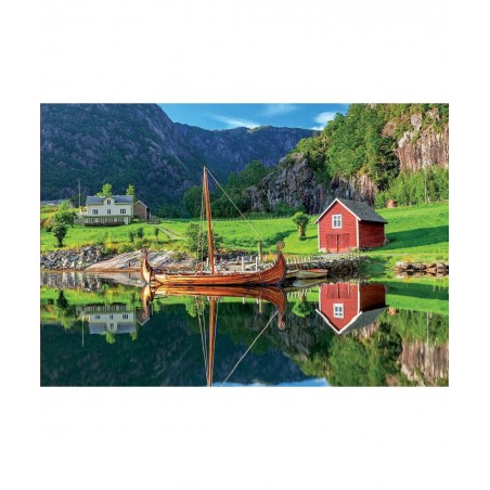 - Viking Ship - 1500 Piece Jigsaw Puzzle - Puzzle Glue Included - Completed Image Measures 33.5" x 23.5" - Ages 14+ (18006) $...