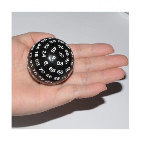 100 Sided Die Black in White Numbers 100 Sided Cube Each Surface is Uniform D100 DND Dice for RPG MTG Table Game Dice(48.5mm)...