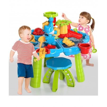 Kids Sand Water Table Toys for Toddlers 3 in 1 Sand and Water Play Table Beach Toy for Kids Boys Girls Kids Table Activity Se...