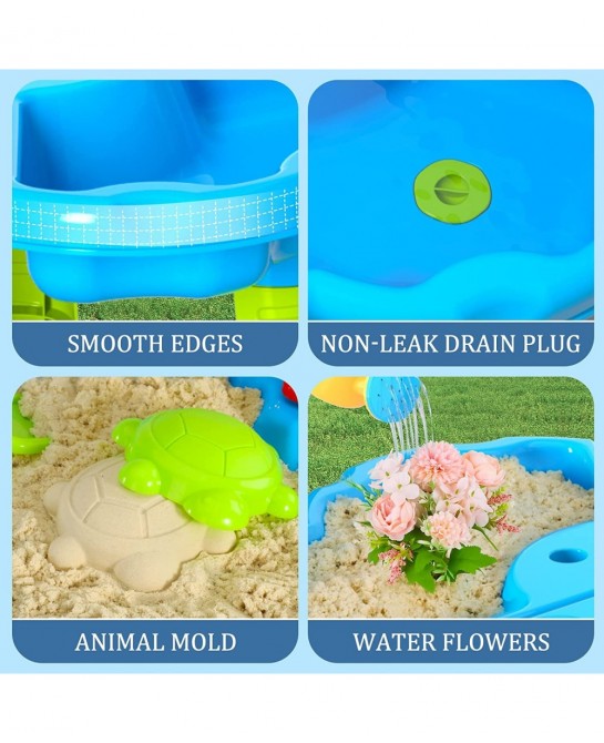 Kids Sand Water Table Toys for Toddlers 3 in 1 Sand and Water Play Table Beach Toy for Kids Boys Girls Kids Table Activity Se...