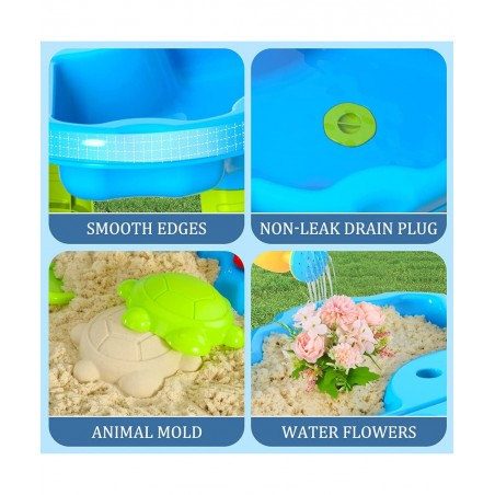 Kids Sand Water Table Toys for Toddlers 3 in 1 Sand and Water Play Table Beach Toy for Kids Boys Girls Kids Table Activity Se...