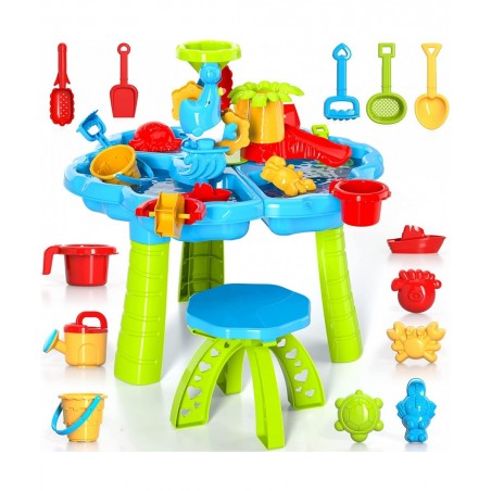 Kids Sand Water Table Toys for Toddlers 3 in 1 Sand and Water Play Table Beach Toy for Kids Boys Girls Kids Table Activity Se...